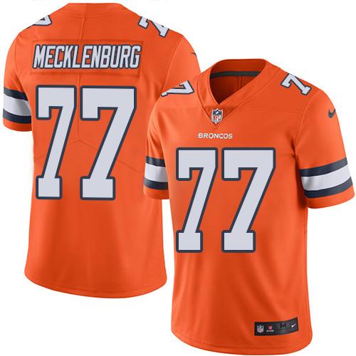 Nike Broncos #77 Karl Mecklenburg Orange Men's Stitched NFL Limited Rush Jersey Nike Broncos #77 Karl Mecklenburg Orange Men's Stitched NFL Limited Rush Jersey
