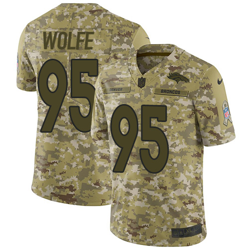 Nike Broncos #95 Derek Wolfe Camo Men's Stitched NFL Limited 2018 Salute To Service Jersey Nike Broncos #95 Derek Wolfe Camo Men's Stitched NFL Limited 2018 Salute To Service Jersey