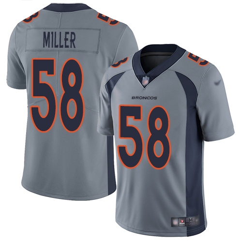 Nike Broncos #58 Von Miller Gray Men's Stitched NFL Limited Inverted Legend Jersey Nike Broncos #58 Von Miller Gray Men's Stitched NFL Limited Inverted Legend Jersey