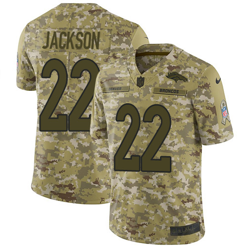 Nike Broncos #22 Kareem Jackson Camo Men's Stitched NFL Limited 2018 Salute To Service Jersey Nike Broncos #22 Kareem Jackson Camo Men's Stitched NFL Limited 2018 Salute To Service Jersey
