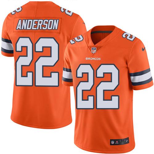 Nike Broncos #22 C.J. Anderson Orange Men's Stitched NFL Limited Rush Jersey Nike Broncos #22 C.J. Anderson Orange Men's Stitched NFL Limited Rush Jersey