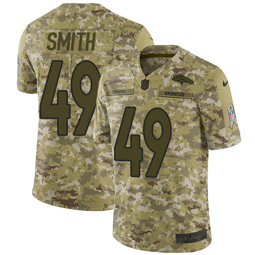 Nike Broncos #49 Dennis Smith Camo Men's Stitched NFL Limited 2018 Salute To Service Jersey Nike Broncos #49 Dennis Smith Camo Men's Stitched NFL Limited 2018 Salute To Service Jersey