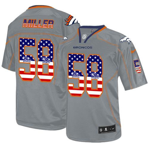 Nike Broncos #58 Von Miller Lights Out Grey Men's Stitched NFL Elite USA Flag Fashion Jersey Nike Broncos #58 Von Miller Lights Out Grey Men's Stitched NFL Elite USA Flag Fashion Jersey