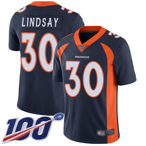 Nike Broncos #30 Phillip Lindsay Navy Blue Alternate Men's Stitched NFL 100th Season Vapor Limited Jersey Nike Broncos #30 Phillip Lindsay Navy Blue Alternate Men's Stitched NFL 100th Season Vapor Limited Jersey