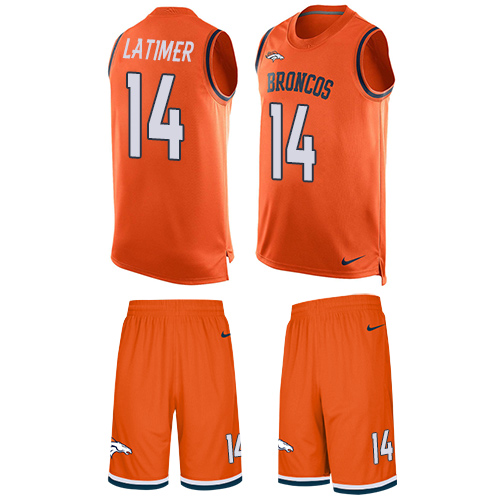 Nike Broncos #14 Cody Latimer Orange Team Color Men's Stitched NFL Limited Tank Top Suit Jersey Nike Broncos #14 Cody Latimer Orange Team Color Men's Stitched NFL Limited Tank Top Suit Jersey