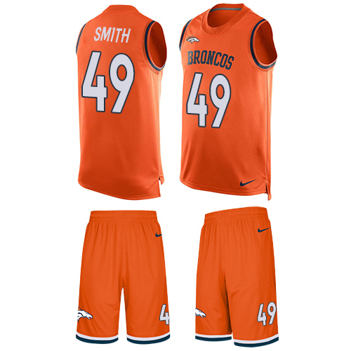 Nike Broncos #49 Dennis Smith Orange Team Color Men's Stitched NFL Limited Tank Top Suit Jersey Nike Broncos #49 Dennis Smith Orange Team Color Men's Stitched NFL Limited Tank Top Suit Jersey