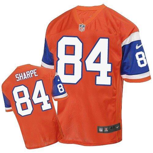 Nike Broncos #84 Shannon Sharpe Orange Throwback Men's Stitched NFL Elite Jersey Nike Broncos #84 Shannon Sharpe Orange Throwback Men's Stitched NFL Elite Jersey