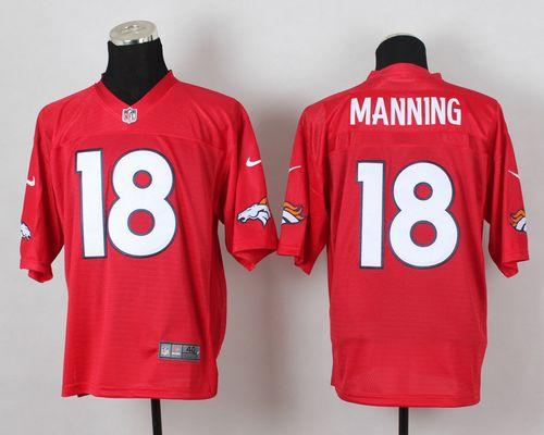 Nike Broncos #18 Peyton Manning Red Men's Stitched NFL Elite QB Practice Jersey Nike Broncos #18 Peyton Manning Red Men's Stitched NFL Elite QB Practice Jersey