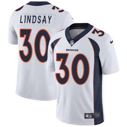Nike Broncos #30 Phillip Lindsay White Men's Stitched NFL Vapor Untouchable Limited Jersey Nike Broncos #30 Phillip Lindsay White Men's Stitched NFL Vapor Untouchable Limited Jersey