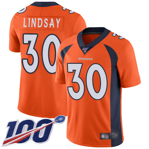 Nike Broncos #30 Phillip Lindsay Orange Team Color Men's Stitched NFL 100th Season Vapor Limited Jersey Nike Broncos #30 Phillip Lindsay Orange Team Color Men's Stitched NFL 100th Season Vapor Limited Jersey