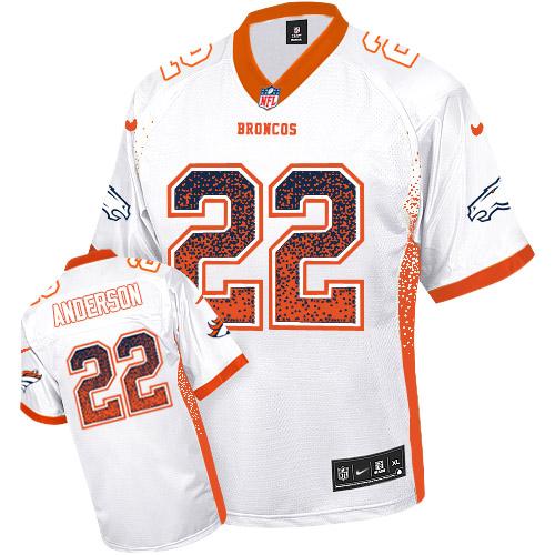 Nike Broncos #22 C.J. Anderson White Men's Stitched NFL Elite Drift Fashion Jersey Nike Broncos #22 C.J. Anderson White Men's Stitched NFL Elite Drift Fashion Jersey