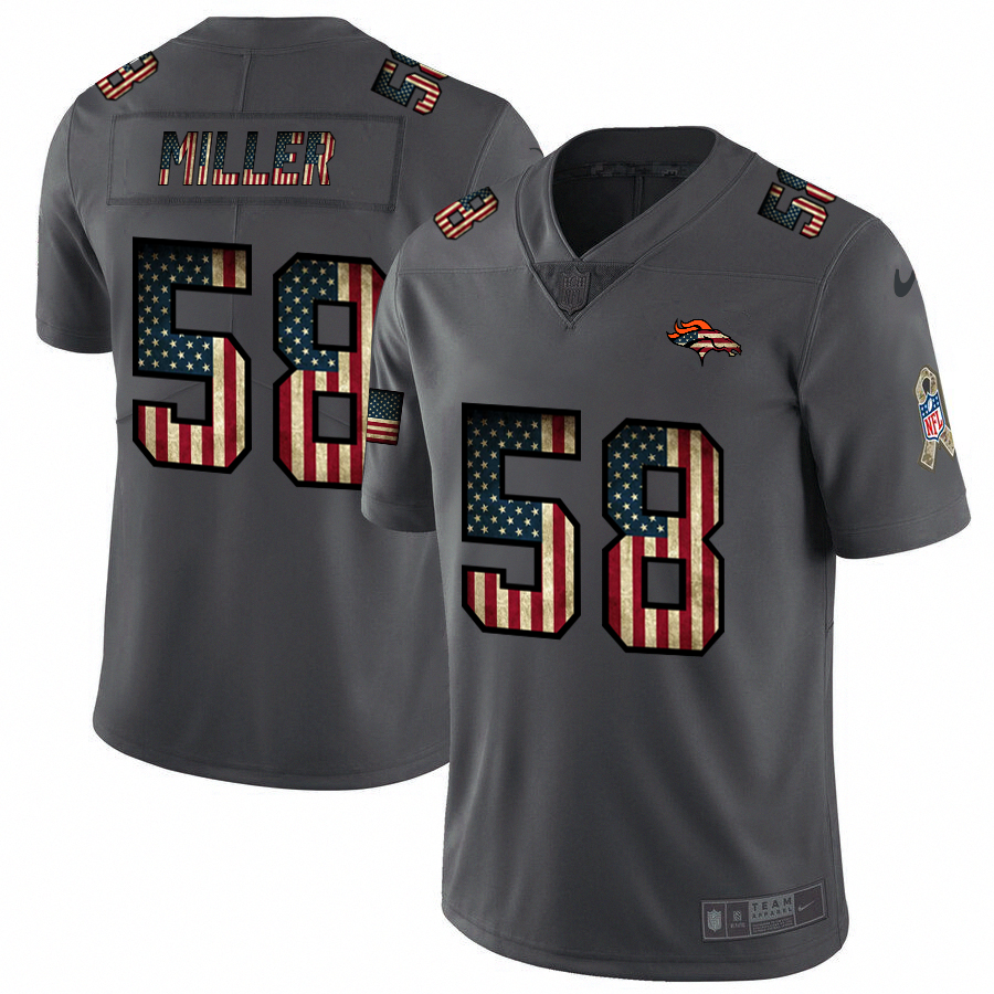 Denver Broncos #58 Von Miller Nike 2018 Salute to Service Retro USA Flag Limited NFL Jersey Denver Broncos #58 Von Miller Nike 2018 Salute to Service Retro USA Flag Limited NFL Jersey