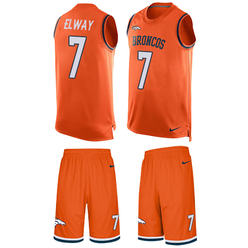 Nike Broncos #7 John Elway Orange Team Color Men's Stitched NFL Limited Tank Top Suit Jersey Nike Broncos #7 John Elway Orange Team Color Men's Stitched NFL Limited Tank Top Suit Jersey