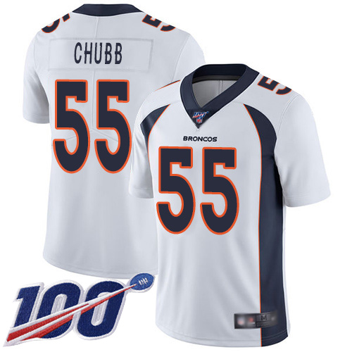 Nike Broncos #55 Bradley Chubb White Men's Stitched NFL 100th Season Vapor Limited Jersey Nike Broncos #55 Bradley Chubb White Men's Stitched NFL 100th Season Vapor Limited Jersey
