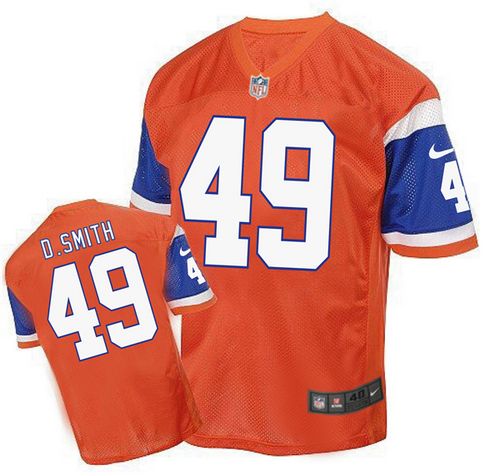 Nike Broncos #49 Dennis Smith Orange Men's Stitched NFL Elite Throwback Jersey Nike Broncos #49 Dennis Smith Orange Men's Stitched NFL Elite Throwback Jersey