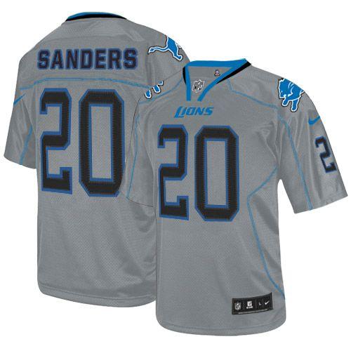 Nike Lions #20 Barry Sanders Lights Out Grey Men's Stitched NFL Elite Jersey Nike Lions #20 Barry Sanders Lights Out Grey Men's Stitched NFL Elite Jersey