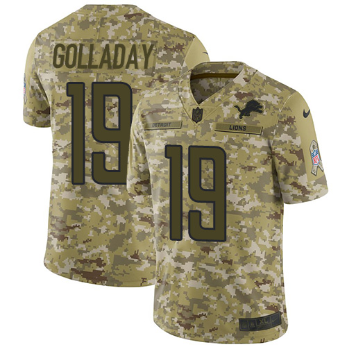 Nike Lions #19 Kenny Golladay Camo Men's Stitched NFL Limited 2018 Salute To Service Jersey Nike Lions #19 Kenny Golladay Camo Men's Stitched NFL Limited 2018 Salute To Service Jersey