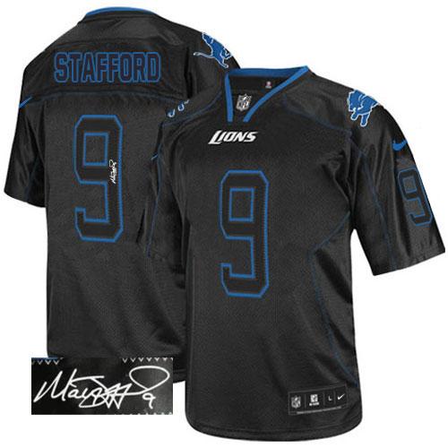Nike Lions #9 Matthew Stafford Lights Out Black Men's Stitched NFL Elite Autographed Jersey Nike Lions #9 Matthew Stafford Lights Out Black Men's Stitched NFL Elite Autographed Jersey