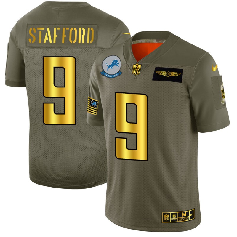 Detroit Lions #9 Matthew Stafford NFL Men's Nike Olive Gold 2019 Salute to Service Limited Jersey Detroit Lions #9 Matthew Stafford NFL Men's Nike Olive Gold 2019 Salute to Service Limited Jersey