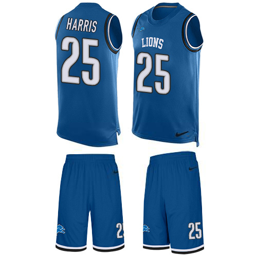 Nike Lions #25 Will Harris Blue Team Color Men's Stitched NFL Limited Tank Top Suit Jersey Nike Lions #25 Will Harris Blue Team Color Men's Stitched NFL Limited Tank Top Suit Jersey