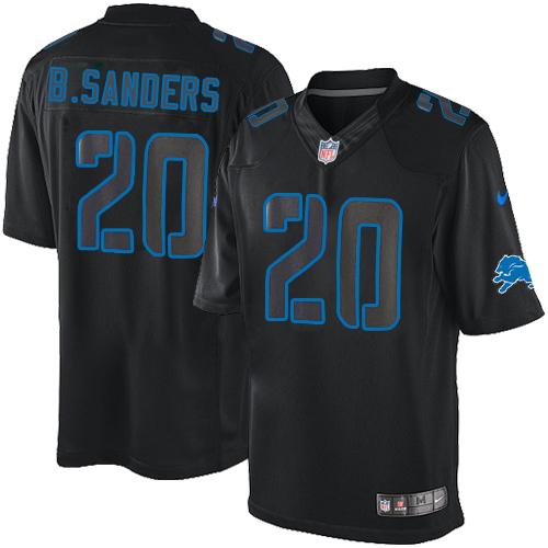 Nike Lions #20 Barry Sanders Black Men's Stitched NFL Impact Limited Jersey Nike Lions #20 Barry Sanders Black Men's Stitched NFL Impact Limited Jersey