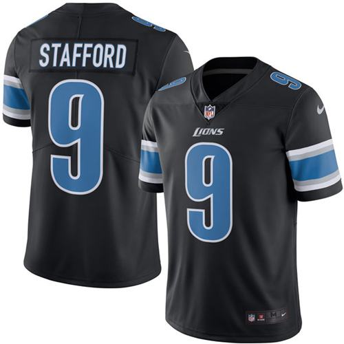 Nike Lions #9 Matthew Stafford Black Men's Stitched NFL Limited Rush Jersey Nike Lions #9 Matthew Stafford Black Men's Stitched NFL Limited Rush Jersey