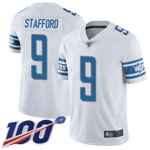 Nike Lions #9 Matthew Stafford White Men's Stitched NFL 100th Season Vapor Limited Jersey Nike Lions #9 Matthew Stafford White Men's Stitched NFL 100th Season Vapor Limited Jersey