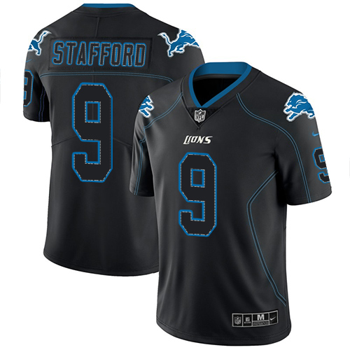 Nike Lions #9 Matthew Stafford Lights Out Black Men's Stitched NFL Limited Rush Jersey Nike Lions #9 Matthew Stafford Lights Out Black Men's Stitched NFL Limited Rush Jersey