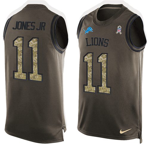 Nike Lions #11 Marvin Jones Jr Green Men's Stitched NFL Limited Salute To Service Tank Top Jersey Nike Lions #11 Marvin Jones Jr Green Men's Stitched NFL Limited Salute To Service Tank Top Jersey