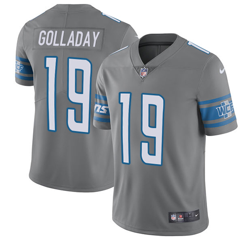 Nike Lions #19 Kenny Golladay Gray Men's Stitched NFL Limited Rush Jersey Nike Lions #19 Kenny Golladay Gray Men's Stitched NFL Limited Rush Jersey