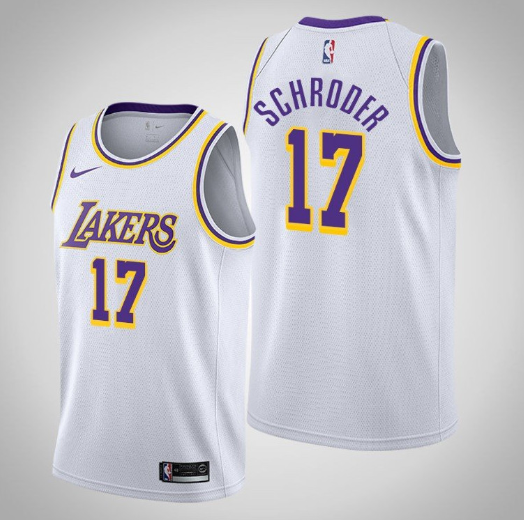 Men's Los Angeles Lakers #17 Dennis Schröder White Stitched Jersey