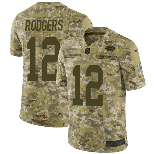 Nike Packers #12 Aaron Rodgers Camo Men's Stitched NFL Limited 2018 Salute To Service Jersey Nike Packers #12 Aaron Rodgers Camo Men's Stitched NFL Limited 2018 Salute To Service Jersey