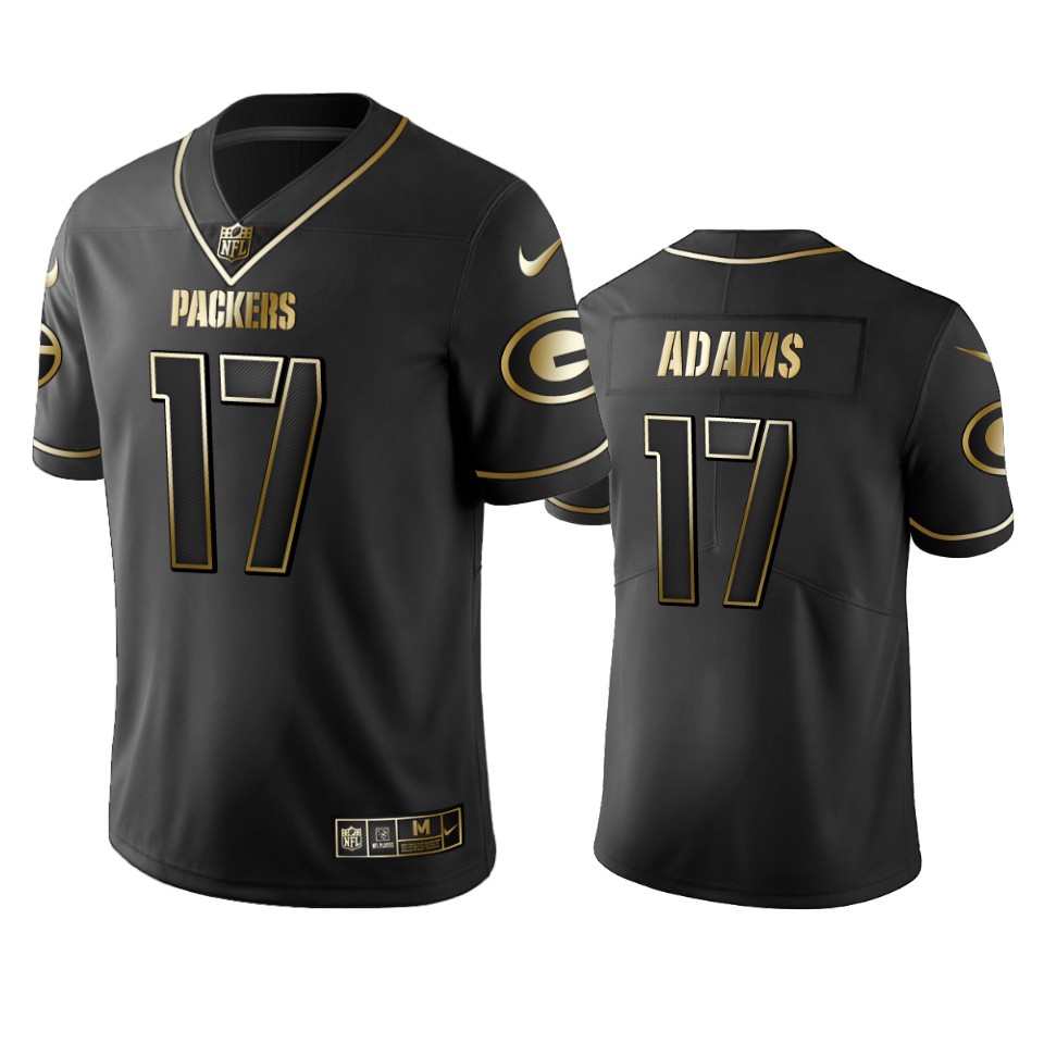 Packers #17 Davante Adams Men's Stitched NFL Vapor Untouchable Limited Black Golden Jersey Packers #17 Davante Adams Men's Stitched NFL Vapor Untouchable Limited Black Golden Jersey