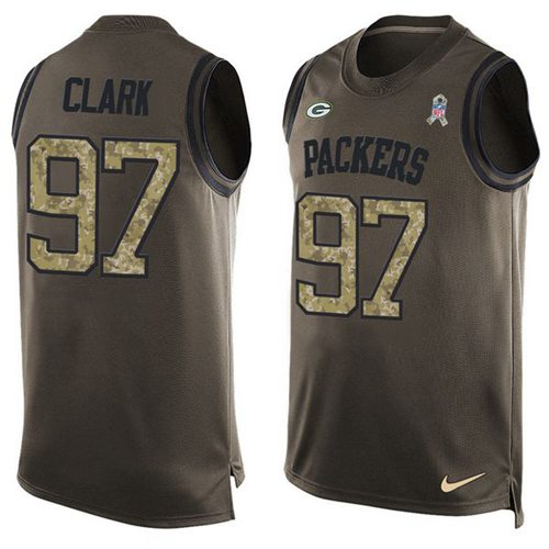 Nike Packers #97 Kenny Clark Green Men's Stitched NFL Limited Salute To Service Tank Top Jersey Nike Packers #97 Kenny Clark Green Men's Stitched NFL Limited Salute To Service Tank Top Jersey