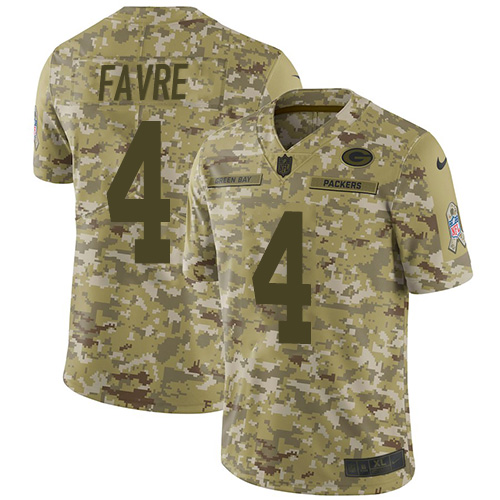 Nike Packers #4 Brett Favre Camo Men's Stitched NFL Limited 2018 Salute To Service Jersey Nike Packers #4 Brett Favre Camo Men's Stitched NFL Limited 2018 Salute To Service Jersey