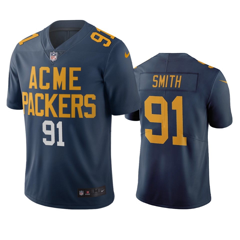 Green Bay Packers #91 Preston Smith Navy Vapor Limited City Edition NFL Jersey Green Bay Packers #91 Preston Smith Navy Vapor Limited City Edition NFL Jersey