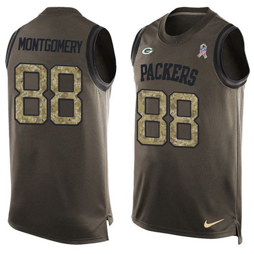 Nike Packers #88 Ty Montgomery Green Men's Stitched NFL Limited Salute To Service Tank Top Jersey Nike Packers #88 Ty Montgomery Green Men's Stitched NFL Limited Salute To Service Tank Top Jersey