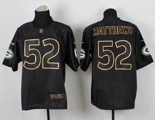 Nike Packers #52 Clay Matthews Black Gold No. Fashion Men's Stitched NFL Elite Jersey Nike Packers #52 Clay Matthews Black Gold No. Fashion Men's Stitched NFL Elite Jersey