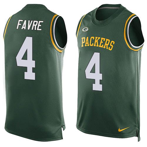 Nike Packers #4 Brett Favre Green Team Color Men's Stitched NFL Limited Tank Top Jersey Nike Packers #4 Brett Favre Green Team Color Men's Stitched NFL Limited Tank Top Jersey