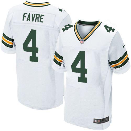 Nike Packers #4 Brett Favre White Men's Stitched NFL Elite Jersey Nike Packers #4 Brett Favre White Men's Stitched NFL Elite Jersey