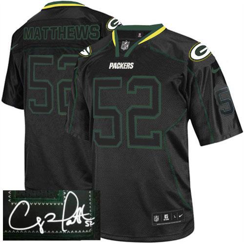 Nike Packers #52 Clay Matthews Lights Out Black Men's Stitched NFL Elite Autographed Jersey Nike Packers #52 Clay Matthews Lights Out Black Men's Stitched NFL Elite Autographed Jersey
