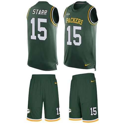 Nike Packers #15 Bart Starr Green Team Color Men's Stitched NFL Limited Tank Top Suit Jersey Nike Packers #15 Bart Starr Green Team Color Men's Stitched NFL Limited Tank Top Suit Jersey
