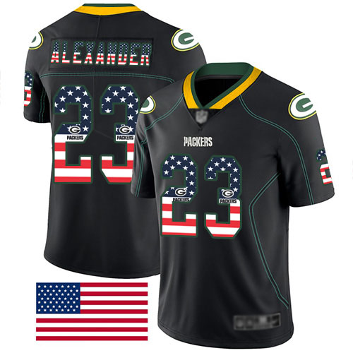Nike Packers #23 Jaire Alexander Black Men's Stitched NFL Limited Rush USA Flag Jersey Nike Packers #23 Jaire Alexander Black Men's Stitched NFL Limited Rush USA Flag Jersey