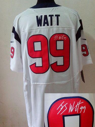 Nike Texans #99 J.J. Watt White Men's Stitched NFL Elite Autographed Jersey Nike Texans #99 J.J. Watt White Men's Stitched NFL Elite Autographed Jersey