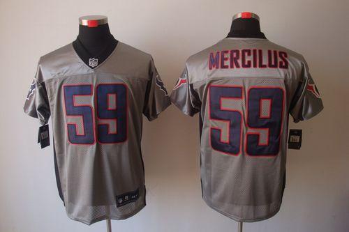 Nike Texans #59 Whitney Mercilus Grey Shadow Men's Stitched NFL Elite Jersey Nike Texans #59 Whitney Mercilus Grey Shadow Men's Stitched NFL Elite Jersey