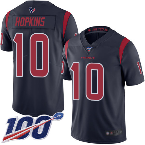 Nike Texans #10 DeAndre Hopkins Navy Blue Men's Stitched NFL Limited Rush 100th Season Jersey Nike Texans #10 DeAndre Hopkins Navy Blue Men's Stitched NFL Limited Rush 100th Season Jersey
