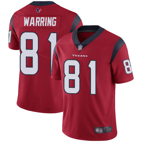 Nike Texans #81 Kahale Warring Red Alternate Men's Stitched NFL Vapor Untouchable Limited Jersey Nike Texans #81 Kahale Warring Red Alternate Men's Stitched NFL Vapor Untouchable Limited Jersey