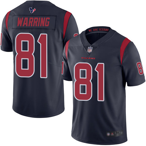 Nike Texans #81 Kahale Warring Navy Blue Men's Stitched NFL Limited Rush Jersey Nike Texans #81 Kahale Warring Navy Blue Men's Stitched NFL Limited Rush Jersey