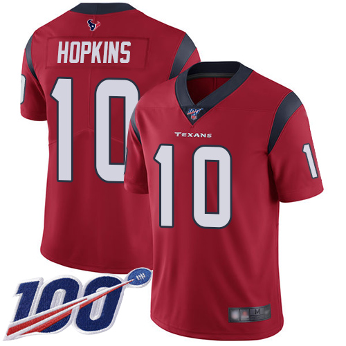 Nike Texans #10 DeAndre Hopkins Red Alternate Men's Stitched NFL 100th Season Vapor Limited Jersey Nike Texans #10 DeAndre Hopkins Red Alternate Men's Stitched NFL 100th Season Vapor Limited Jersey