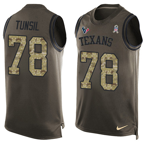 Nike Texans #78 Laremy Tunsil Green Men's Stitched NFL Limited Salute To Service Tank Top Jersey Nike Texans #78 Laremy Tunsil Green Men's Stitched NFL Limited Salute To Service Tank Top Jersey